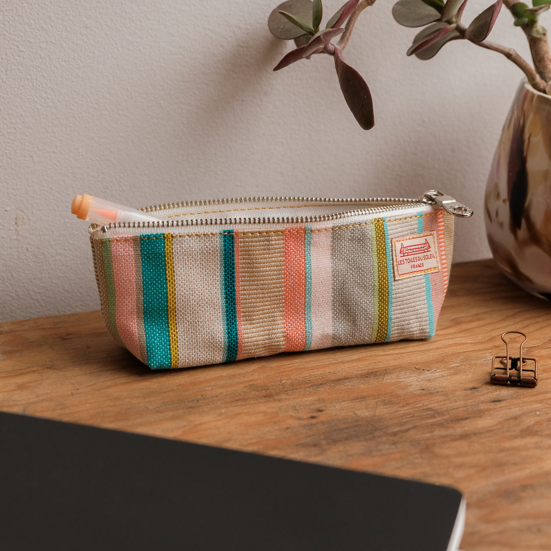 LTDS Gusseted Pen Pouch - PLAGE DE CABASSON Ecru Beige