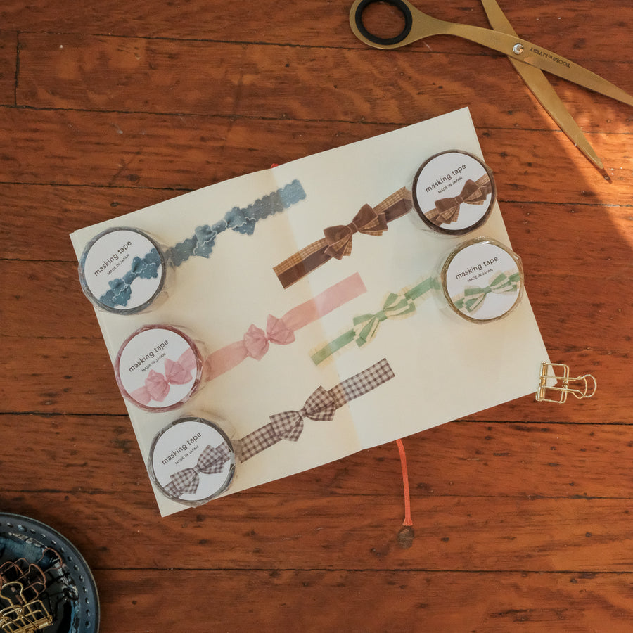 Mind Wave Masking Tape Die-Cut "Ribbon" - 95585 Gingham Check Gray