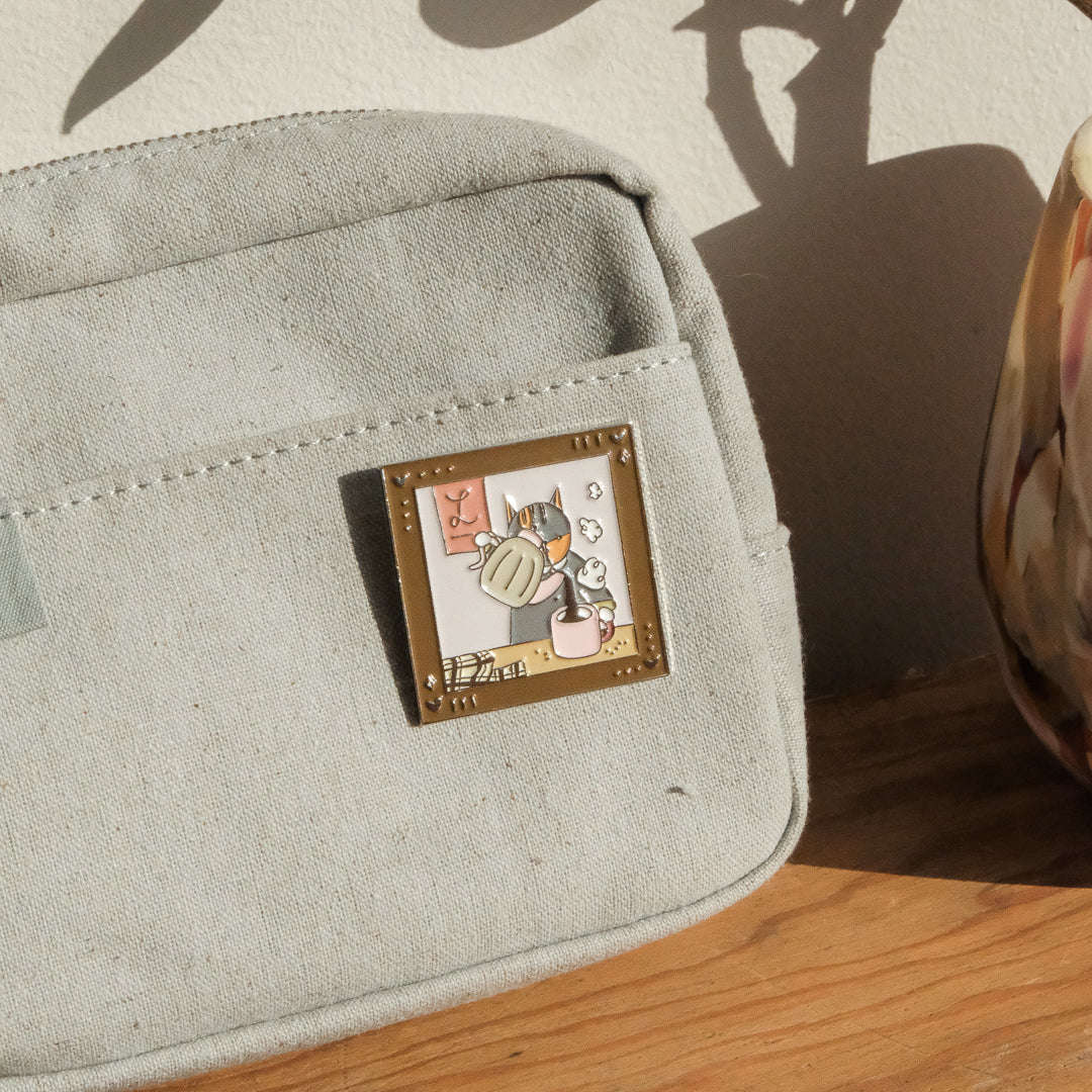 Kuboandlucy x Dana ate Oatmeal - Lucy Pouring Coffee Enamel Pin