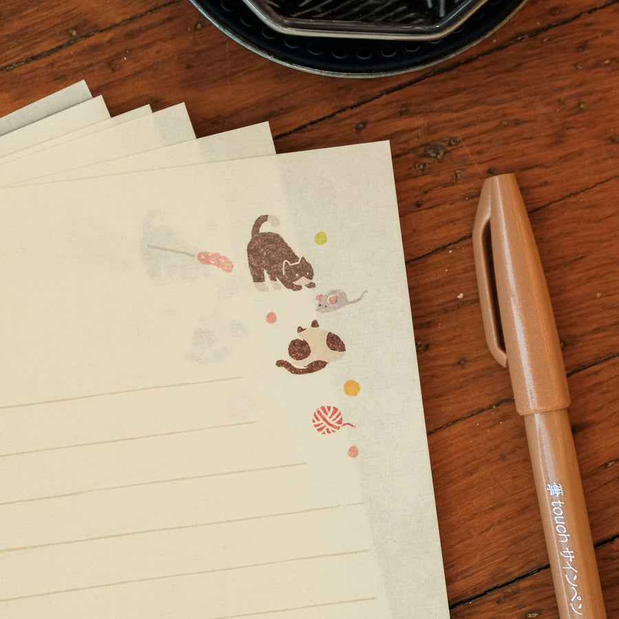 Furukawa Paper Co. Letter Set - Purring Cat LLH2