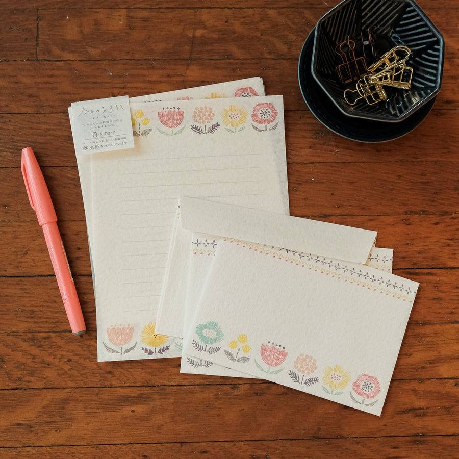 Furukawa Paper Co. Letter Set - Today's Embroidery Flower LLL385