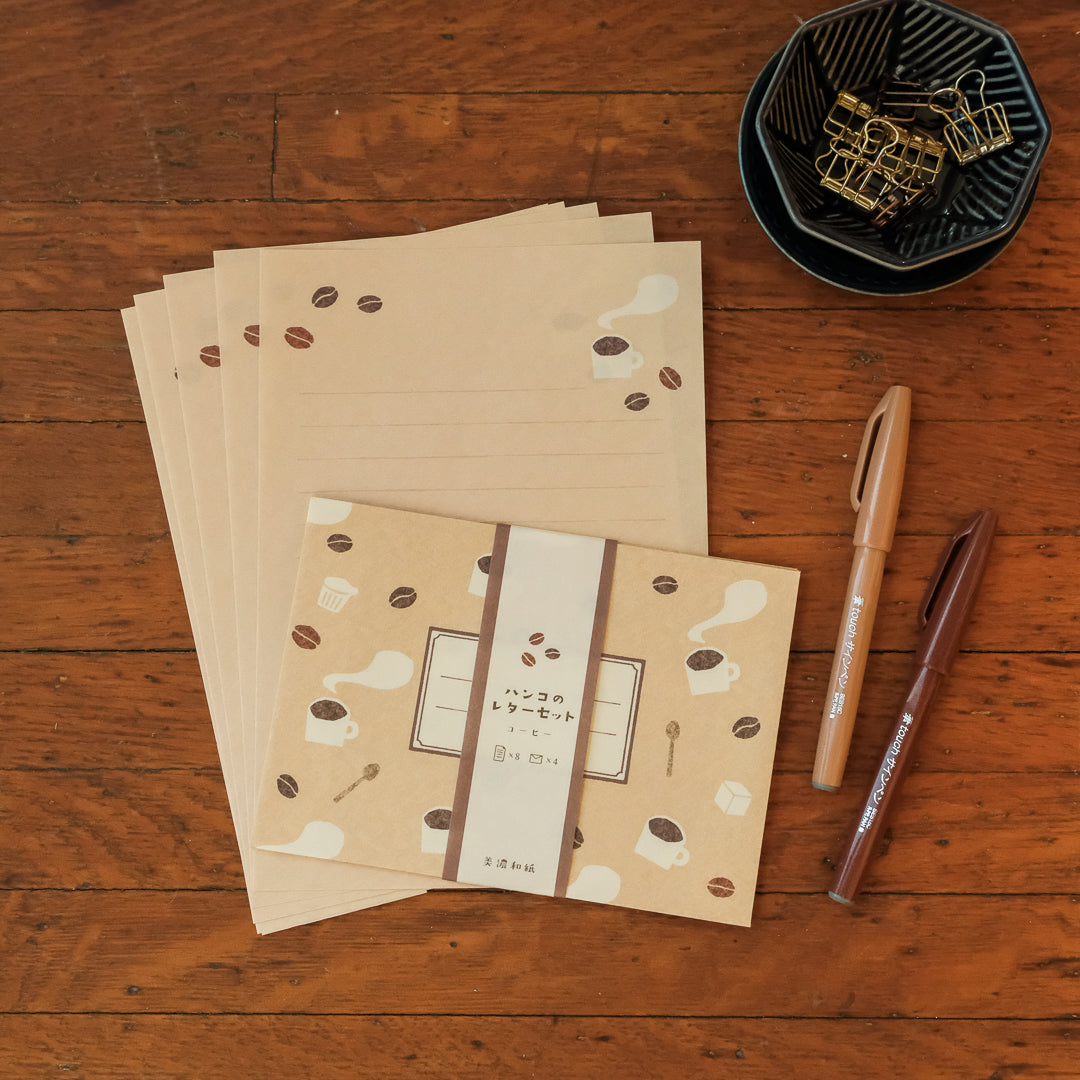 Furukawa Paper Co. Hanko Letter Set - Coffee LLH9