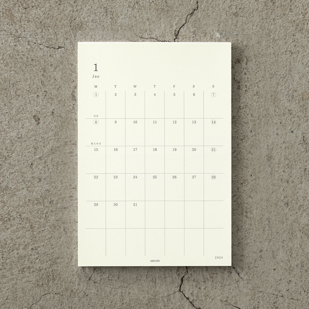 Midori 2024 Diary Sticker Calendar - Medium