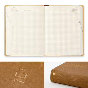 PRE ORDER: Midori 2024 Hibino A6 Daily Planner - Camel