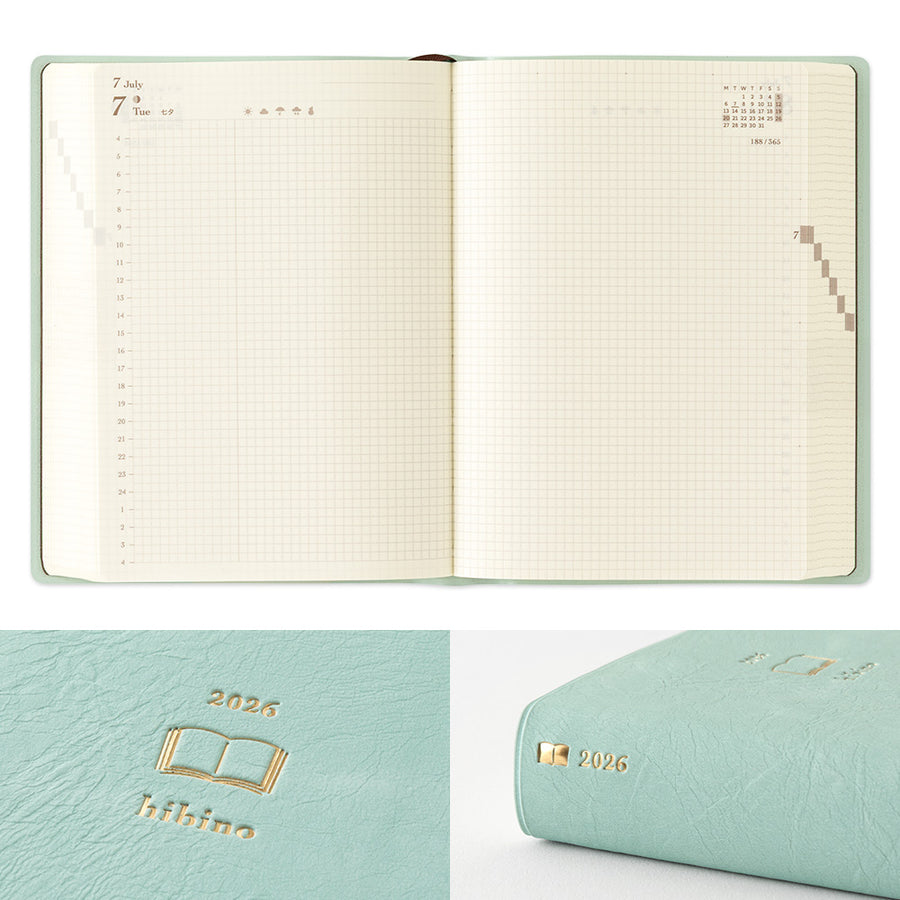 PRE ORDER: Midori 2026 Hibino A6 Daily Planner - Blue Green