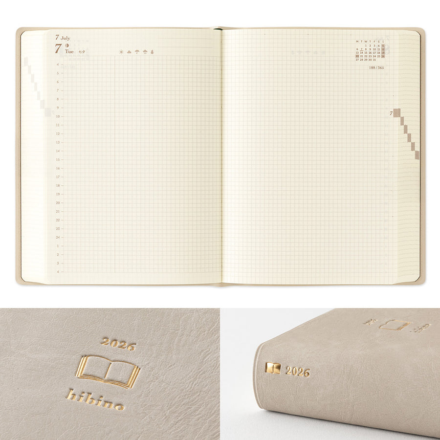 PRE ORDER: Midori 2026 Hibino A6 Daily Planner - Gray
