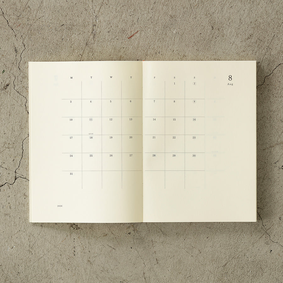 PRE ORDER: 2026 Midori MD Notebook Diary - A5