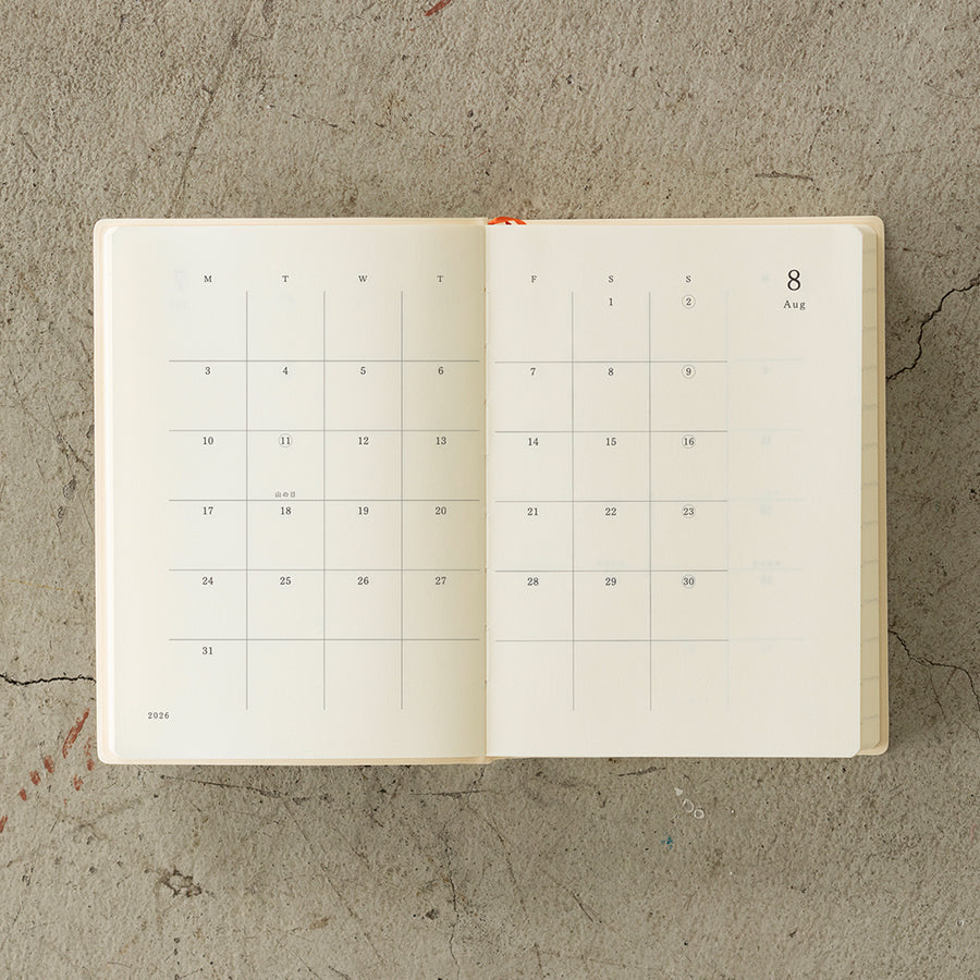 PRE ORDER: 2026 Midori MD Notebook Diary - 1 Day 1 Page - A6