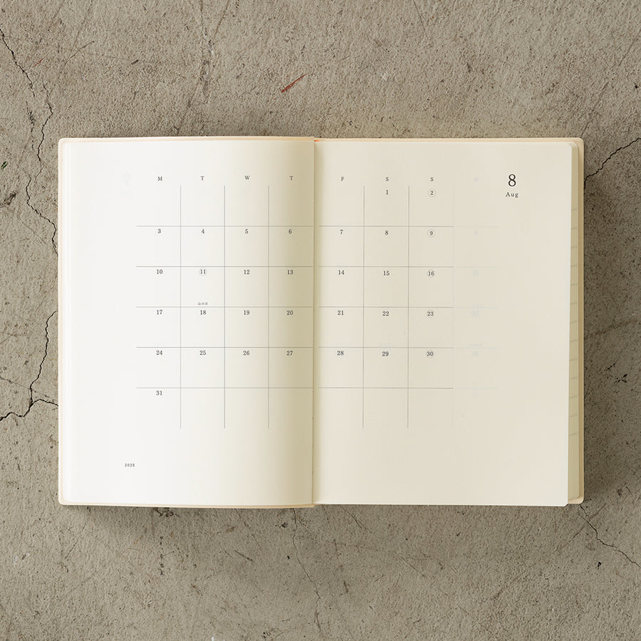 PRE ORDER: 2026 Midori MD Notebook Diary - 1 Day 1 Page - A5