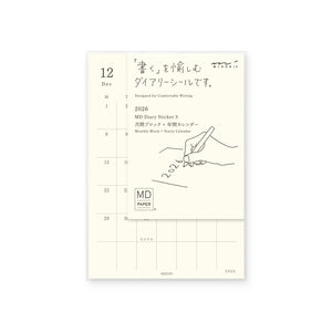 PRE ORDER: Midori 2026 Diary Sticker Calendar - Small