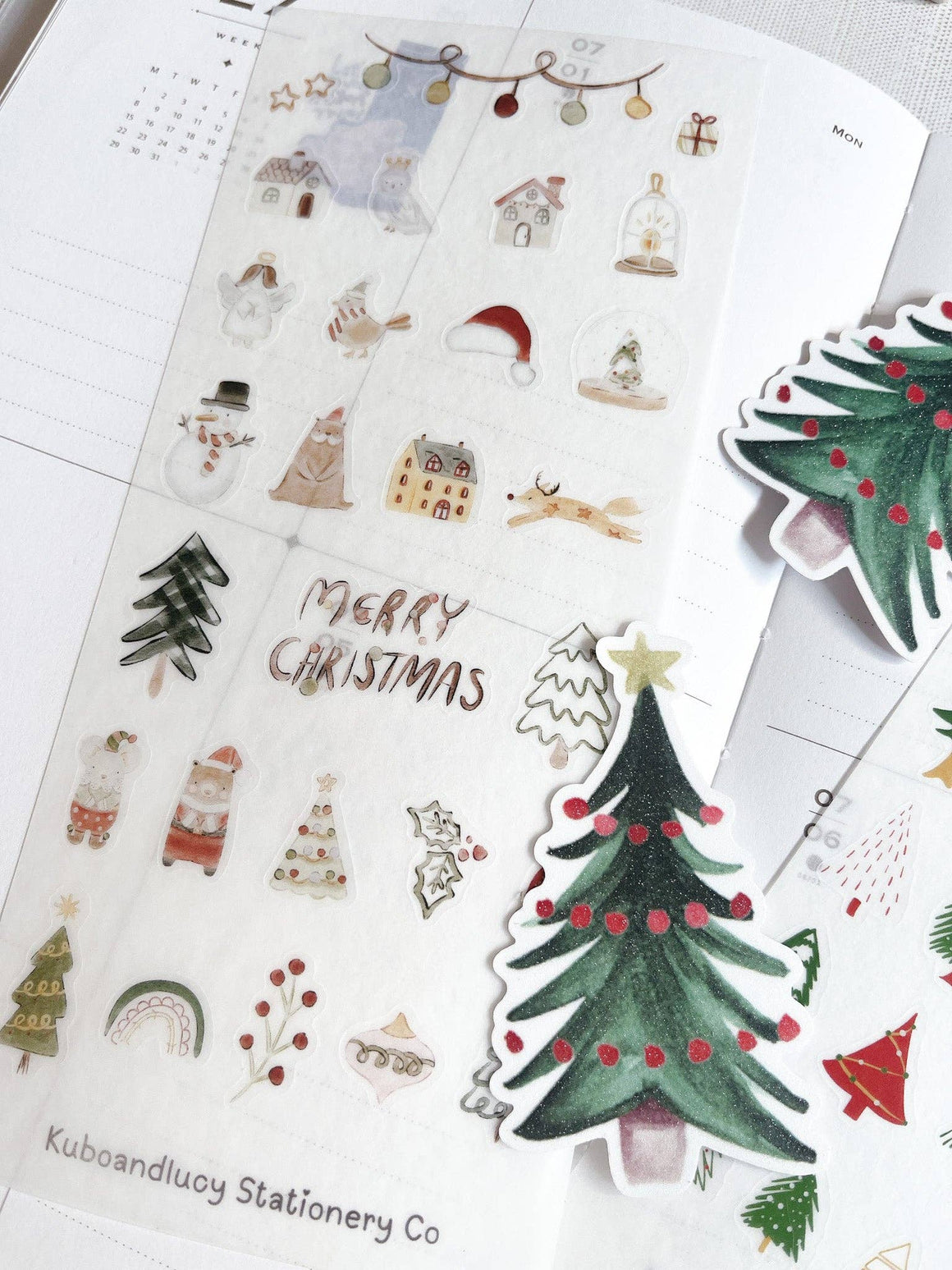 Kuboandlucy Washi Sticker Sheet - Christmas Elements