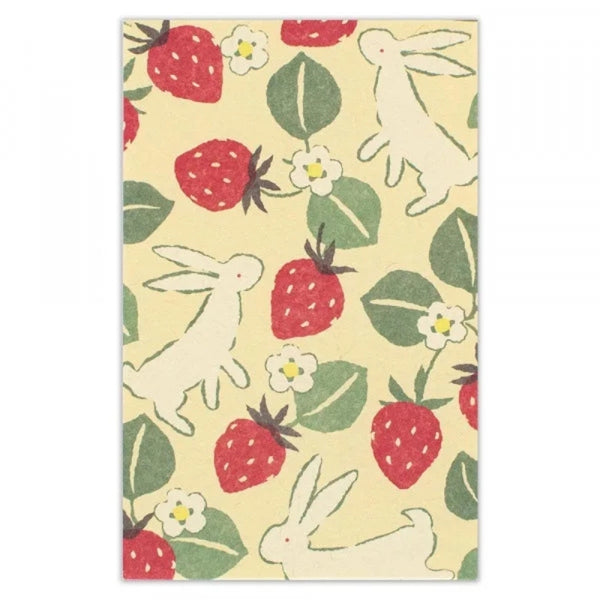 Wanowa Pochibukuro Pochi Envelope - Strawberry Rabbit - Paper Plus Cloth