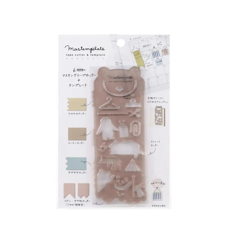 Kutsuwa Mastemplate - Washi Tape Cutter & Stencil - Animal DE011C