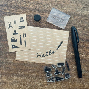 Mizushima Pocket Clear Stamp Set - Stationeries STJ-P-BU