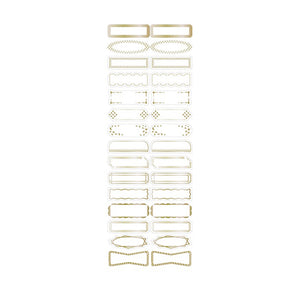 Maste Writable Washi Sticker Flakes - MST-FA39A Gold Border