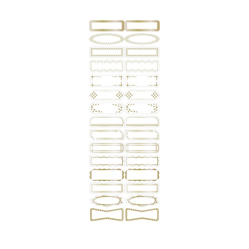 Maste Writable Washi Sticker Flakes - MST-FA39A Gold Border