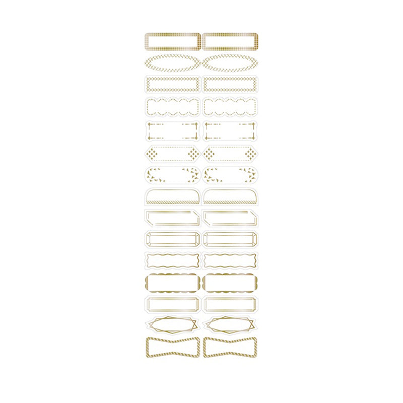 Maste Writable Washi Sticker Flakes - MST-FA39A Gold Border