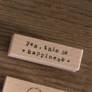EileenTai.85 Rubber Stamp - Typewriter Phrases - Yes This Is Happiness