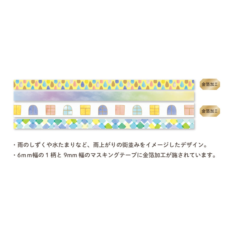 Hosomasu Masking Tape Set and Case - HMT10 After The Rain