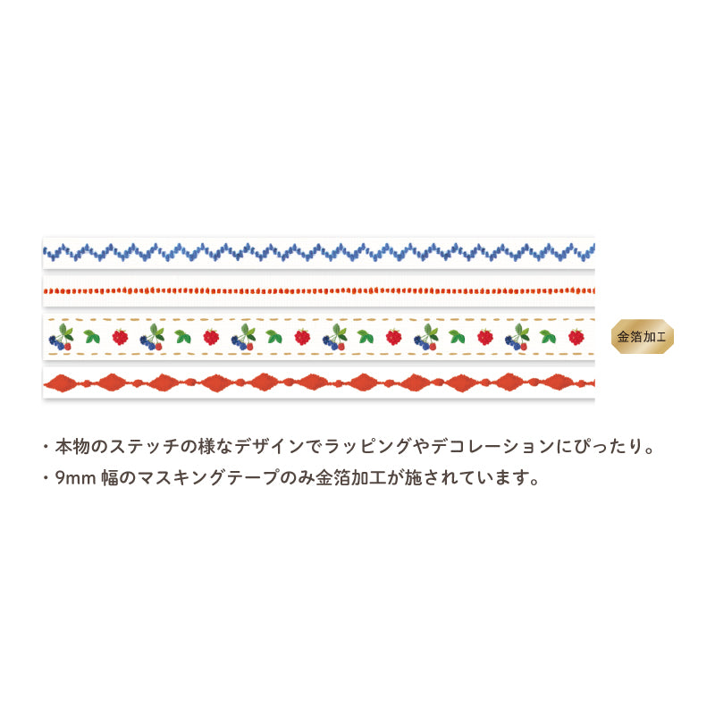 Hosomasu Masking Tape Set and Case - HMT02 Stitch