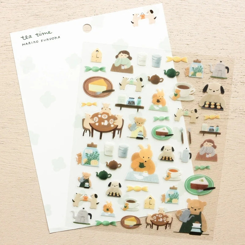 Cozyca x Mariko Fukuoka Sticker Seals -22901 Tea Time