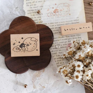 EileenTai.85 Rubber Stamp - Hello Moon Tea Time
