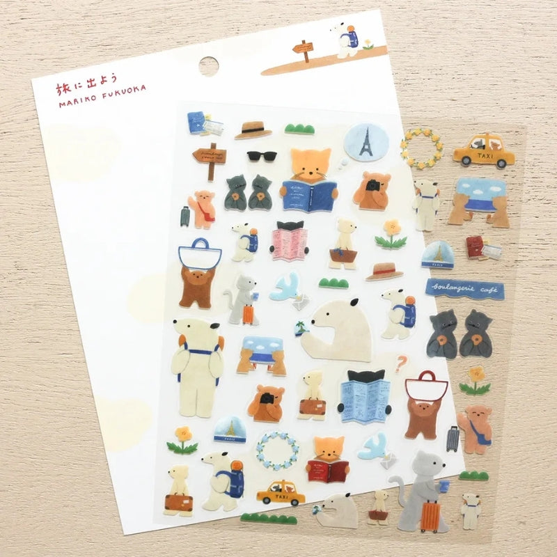 Cozyca x Mariko Fukuoka Sticker Seals -22902 Let's Go On A Trip