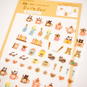 Furukawa Watashi-biyori Daily Sticker Sheet - Muttari Brown