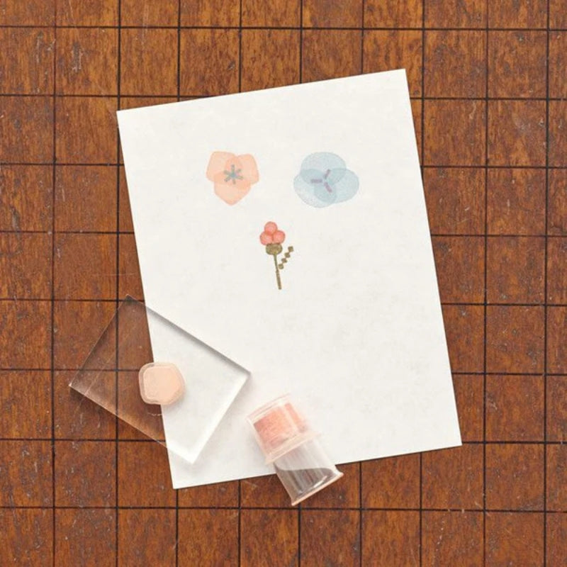 Mizushima Boxed Coloring Clear Stamp Set - Flowers STJ-N-H