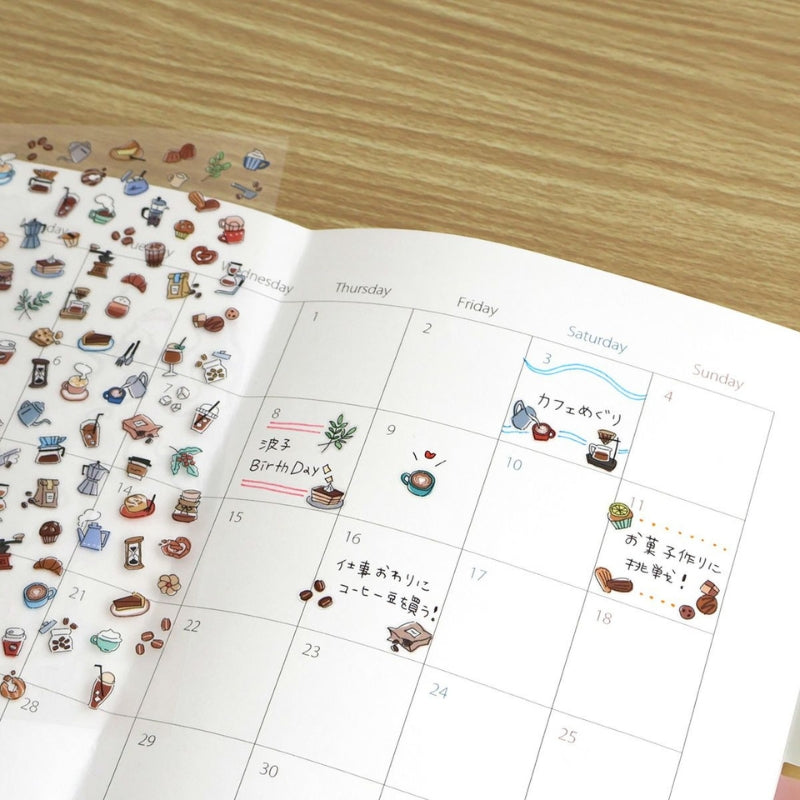 Mind Wave Poko Time Sticker Sheet - Coffee 82432