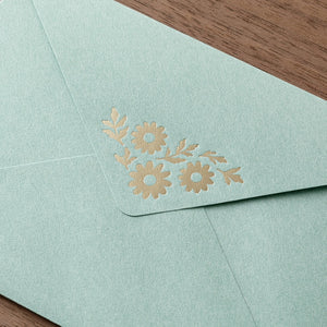 Midori Letter Set 515 Foil-stamped Envelopes Marguerite Daisy