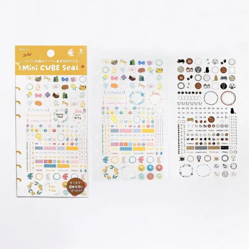 BGM Mini Cube Sticker - Flower and Coffe Day BS-MC002