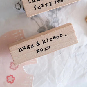 EileenTai.85 Rubber Stamp - Typewriter Phrases {Warmth} - Hugs & Kisses, XOXO