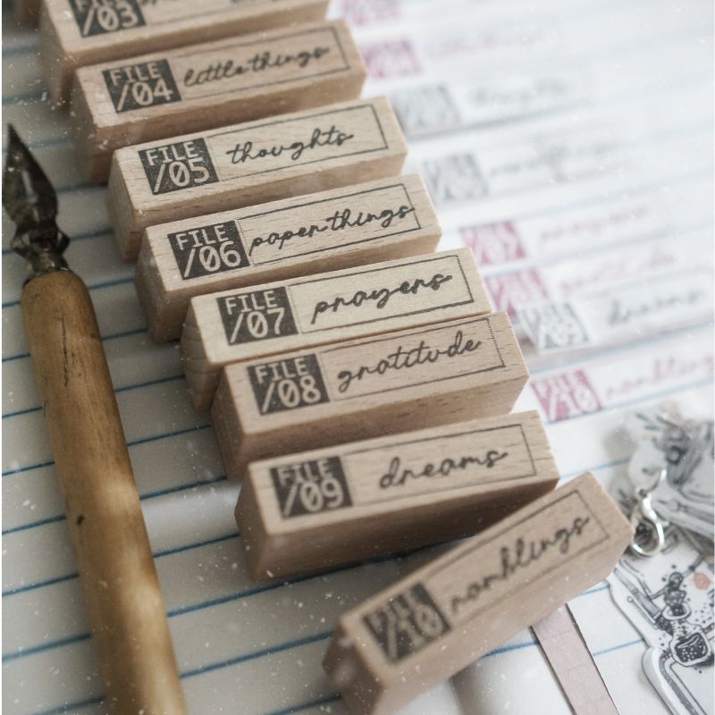PRE ORDER: Black Milk Project Archive Rubber Stamp - FILE (1.5cm x 4cm)