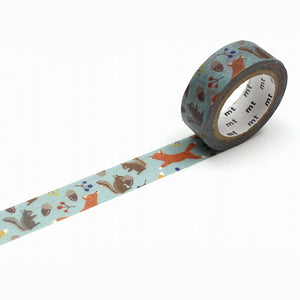 mt EX Masking Tape MTEX1P193 Embroidery Fox and Squirrel