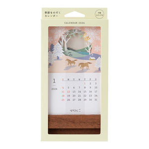 Pre Order: Midori 2026 Laser Cut Stand Up Calendar - Landscapes