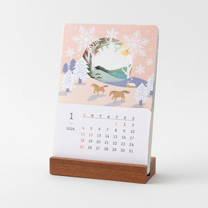 Pre Order: Midori 2026 Laser Cut Stand Up Calendar - Landscapes
