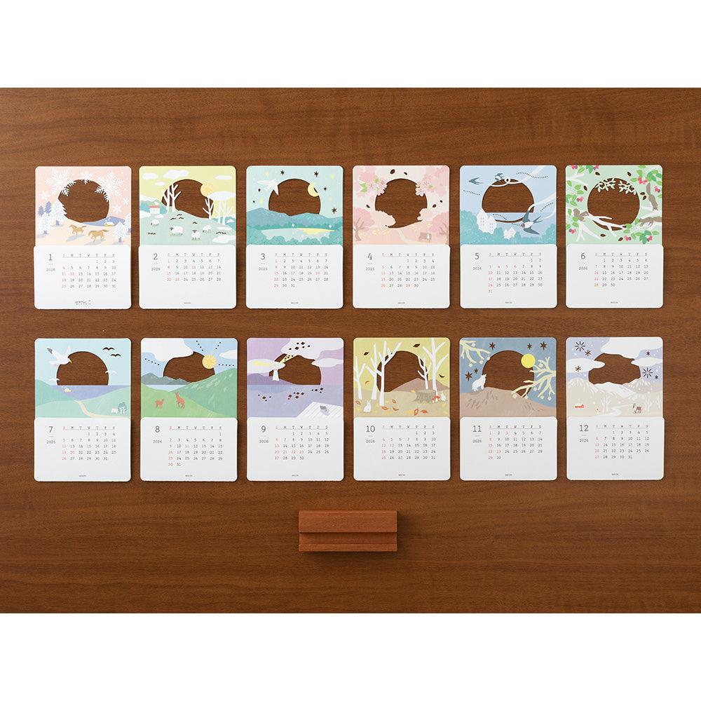 Midori 2026 Laser Cut Stand Up Calendar Landscapes Paper Plus Cloth midori-2026-laser-cut-stand-up-calendar-landscapes-paper-plus-cloth