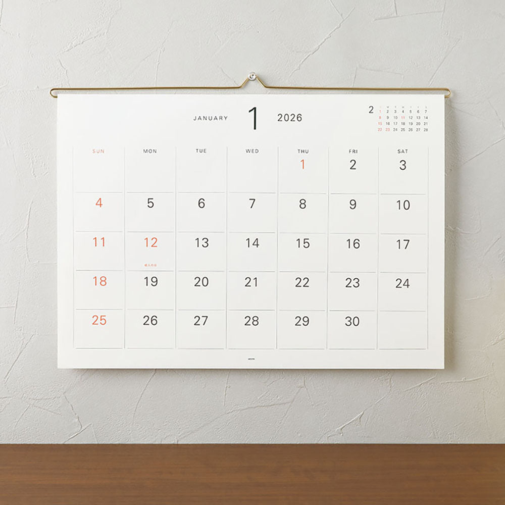 PRE ORDER: Midori 2026 Hanging Wall Calendar