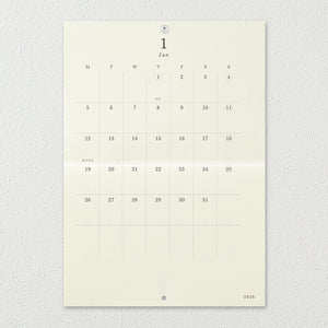 PRE ORDER: Midori 2026 Calendar Folded Wall-Hanging - A4