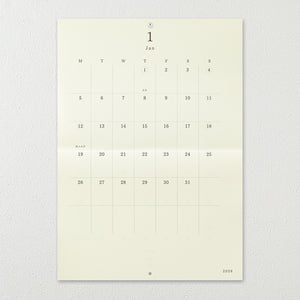 PRE ORDER: Midori 2026 Calendar Folded Wall-Hanging - A3
