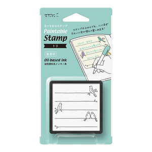 Midori Pre-inked Paintable Stamp - Bird