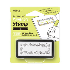 Midori Paintable Half Size Stamp - Flower