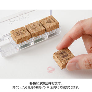 Midori Yuru Log Pre-Inked Paintable Stamp - Geometry