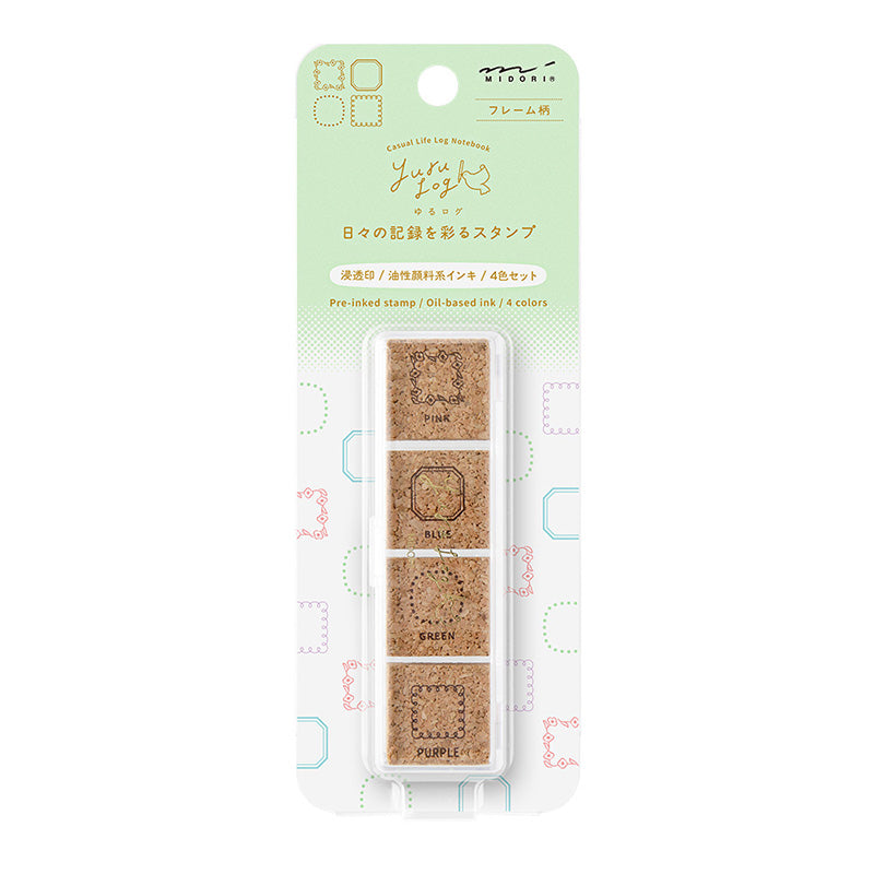 Midori Yuru Log Pre-Inked Paintable Stamp - Frame