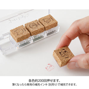 Midori Yuru Log Pre-Inked Paintable Stamp - Cat