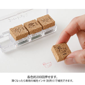 Midori Yuru Log Pre-Inked Paintable Stamp - Forest Scenery