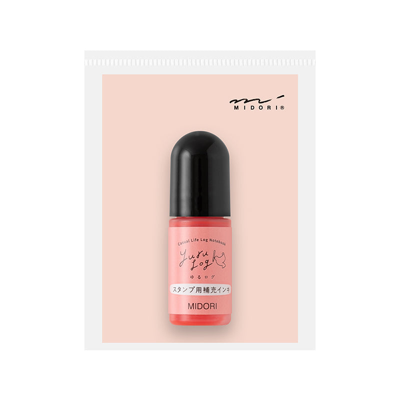 Midori Yuru Log Pre-Inked Paintable Stamp Refill Ink - Pink
