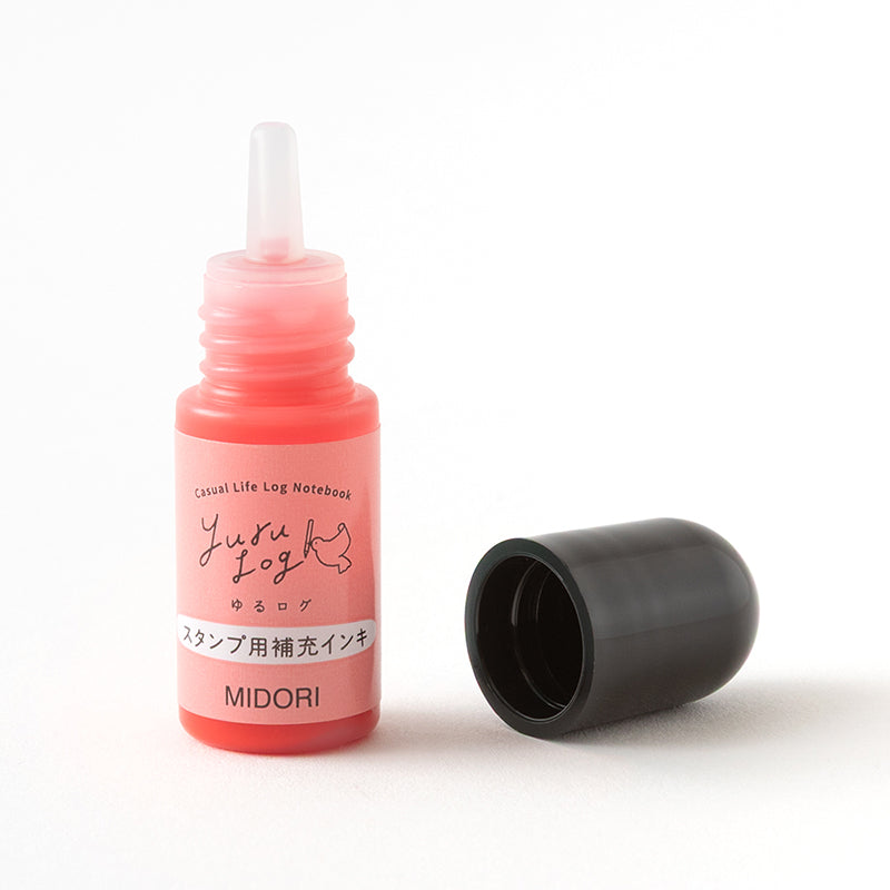 Midori Yuru Log Pre-Inked Paintable Stamp Refill Ink - Pink