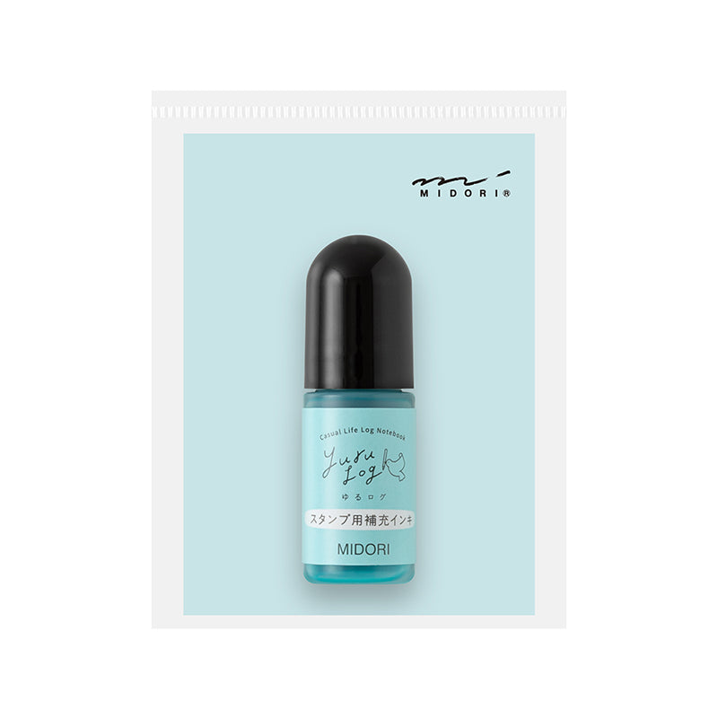 Midori Yuru Log Pre-Inked Paintable Stamp Refill Ink - Blue